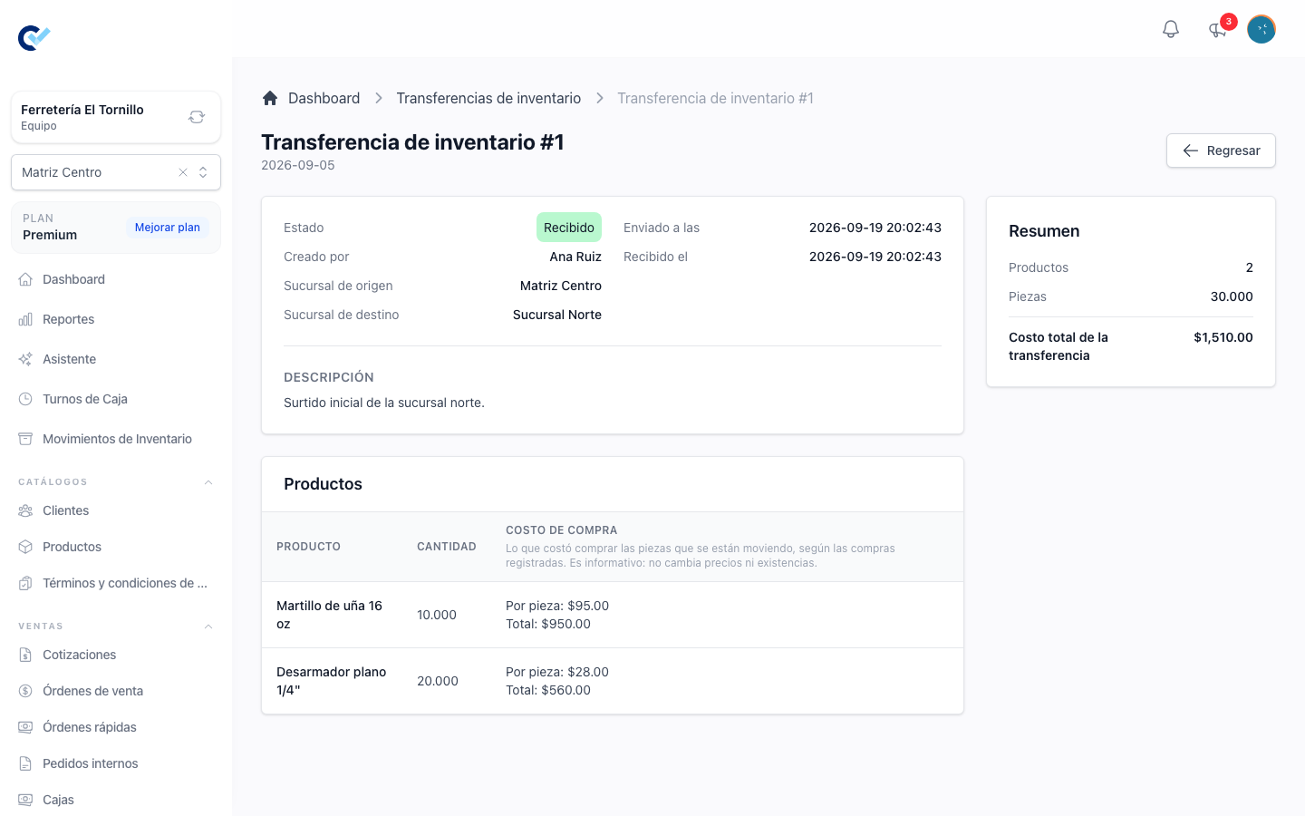 A transfer and what it moved