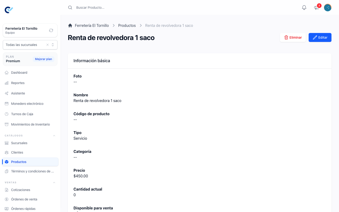 El calendario mensual en un producto reservable